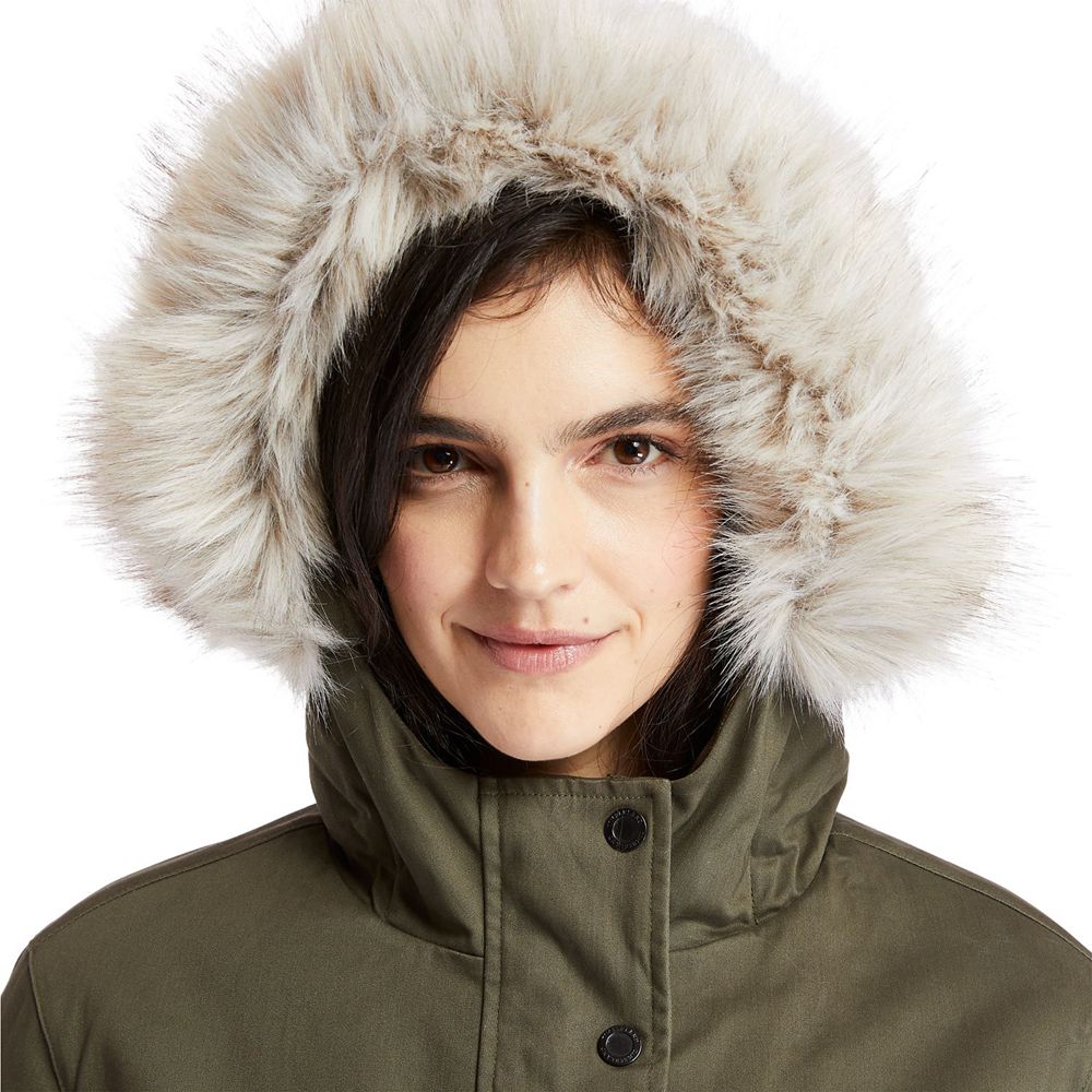 Parka Timberland Mujer Mt Kelsey Fleece-Lined Parka Verde Oliva - Chile PMA-650793